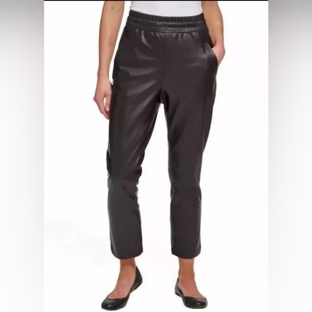 DKNY Jeans Ladies’ Faux-Leather Pull-On Pant Black